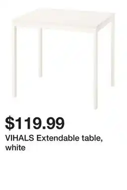 Ikea VIHALS Extendable table, white offer
