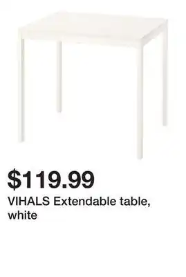 Ikea VIHALS Extendable table, white offer