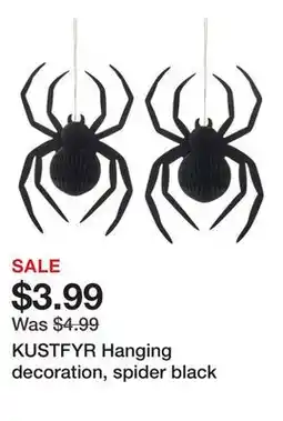 Ikea KUSTFYR Hanging decoration, spider black offer