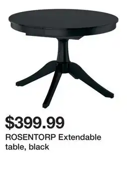Ikea ROSENTORP Extendable table, black offer