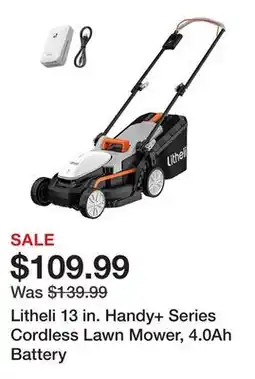 Tractor Supply Company Litheli 13 in. Handy+ Series Cordless Lawn Mower, 4.0Ah Battery offer