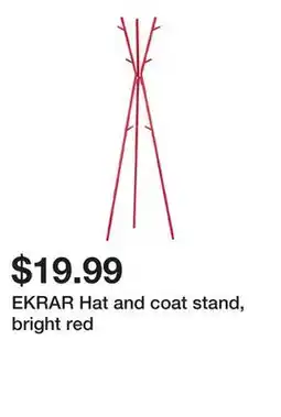 Ikea EKRAR Hat and coat stand, bright red offer