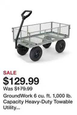 Tractor Supply Company GroundWork 6 cu. ft. 1,000 lb. Capacity Heavy-Duty Towable Utility Cart offer