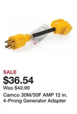Tractor Supply Company Camco 30M/30F AMP 12 in. 4-Prong Generator Adapter offer
