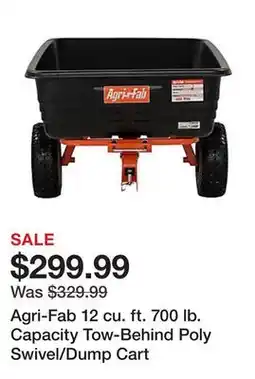 Tractor Supply Company Agri-Fab 12 cu. ft. 700 lb. Capacity Tow-Behind Poly Swivel/Dump Cart offer