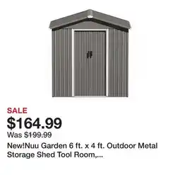 Tractor Supply Company New!Nuu Garden 6 ft. x 4 ft. Outdoor Metal Storage Shed Tool Room, Gray offer