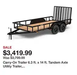 Tractor Supply Company Carry-On Trailer 6.3 ft. x 14 ft. Tandem Axle Utility Trailer, 5,500 lb. Max Capacity offer