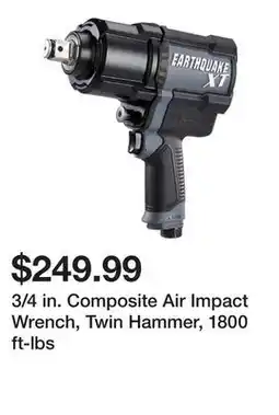 Harbor Freight Tools 3/4 in. Composite Air Impact Wrench, Twin Hammer, 1800 ft-lbs offer