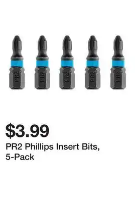 Harbor Freight Tools PR2 Phillips Insert Bits, 5-Pack offer