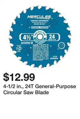 Harbor Freight Tools 4-1/2 in., 24T General-Purpose Circular Saw Blade offer
