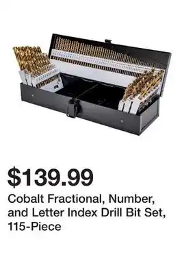 Harbor Freight Tools Cobalt Fractional, Number, and Letter Index Drill Bit Set, 115-Piece offer