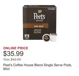 Costco Peet's Coffee House Blend Single Serve Pods, 60ct offer