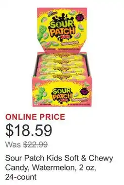 Costco Sour Patch Kids Soft & Chewy Candy, Watermelon, 2 oz, 24-count offer