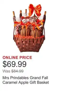 Costco Mrs Prindables Grand Fall Caramel Apple Gift Basket offer