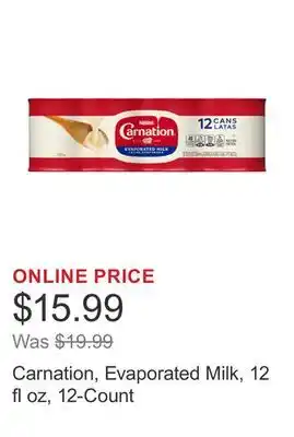 Costco Carnation, Evaporated Milk, 12 fl oz, 12-Count offer