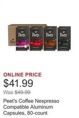 Costco Peet's Coffee Nespresso Compatible Aluminum Capsules, 80-count offer
