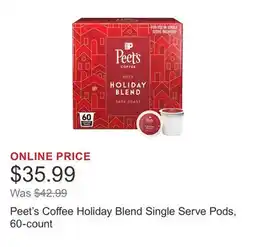 Costco Peet's Coffee Holiday Blend Single Serve Pods, 60-count offer