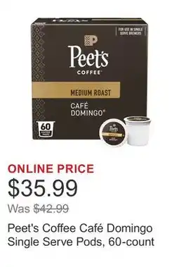 Costco Peet's Coffee Café Domingo Single Serve Pods, 60-count offer