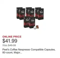 Costco Peet's Coffee Nespresso Compatible Capsules, 80-count, Major Dickason's offer