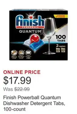 Costco Finish Powerball Quantum Dishwasher Detergent Tabs, 100-count offer