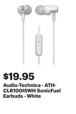 Best Buy Audio-Technica - ATH-CLR100ISWH SonicFuel Earbuds - White offer
