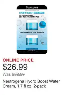Costco Neutrogena Hydro Boost Water Cream, 1.7 fl oz, 2-pack offer