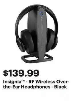 Best Buy Insignia - RF Wireless Over-the-Ear Headphones - Black offer
