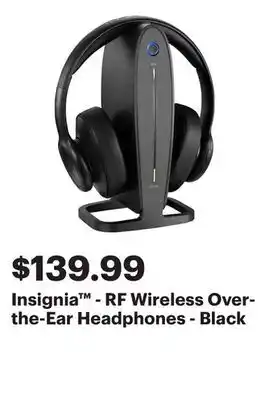 Best Buy Insignia - RF Wireless Over-the-Ear Headphones - Black offer