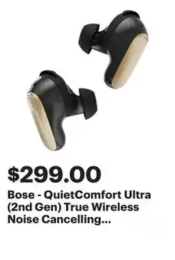 Best Buy Bose - QuietComfort Ultra (2nd Gen) True Wireless Noise Cancelling In-Ear Earbuds - Desert Gold offer