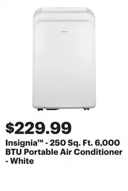 Best Buy Insignia - 250 Sq. Ft. 6,000 BTU Portable Air Conditioner - White offer