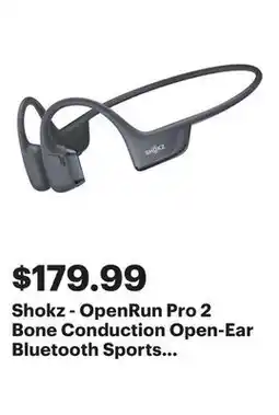 Best Buy Shokz - OpenRun Pro 2 Bone Conduction Open-Ear Bluetooth Sports Headphones - Black offer