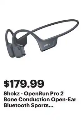 Best Buy Shokz - OpenRun Pro 2 Bone Conduction Open-Ear Bluetooth Sports Headphones - Black offer