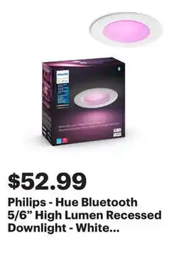 Best Buy Philips - Hue Bluetooth 5/6 High Lumen Recessed Downlight - White and Color Ambiance offer