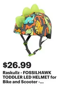 Best Buy Raskullz - FOSSILHAWK TODDLER LED HELMET for Bike and Scooter - Toddler - Green and Orange offer