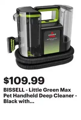 Best Buy BISSELL - Little Green Max Pet Handheld Deep Cleaner - Black with Cha Cha Lime Accents offer