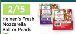 Heinen's Heinen's Fresh Mozzarella Ball or Pearls offer
