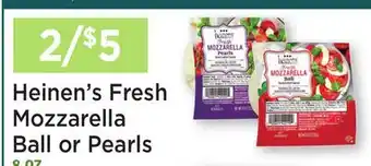 Heinen's Heinen's Fresh Mozzarella Ball or Pearls offer