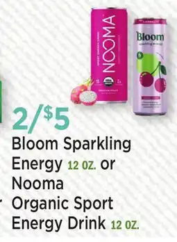 Heinen's Bloom Sparkling Energy 12 OZ. or Nooma Organic Sport Energy Drink 12 OZ offer