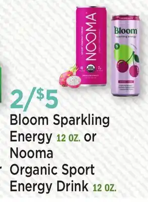 Heinen's Bloom Sparkling Energy 12 OZ. or Nooma Organic Sport Energy Drink 12 OZ offer