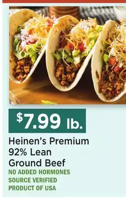 Heinen's Heinen's Premium 92% Lean Ground Beef offer
