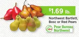 Heinen's Northwest Bartlett, Bosc or Red Pears offer