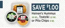 Heinen's Heinen's Hummus 10 OZ., Tzatziki 12 OZ. or Pita Chips 6 OZ offer