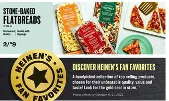Heinen's STONE-BAKED FLATBREADS offer