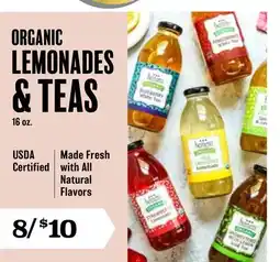 Heinen's ORGANIC LEMONADES & TEAS offer