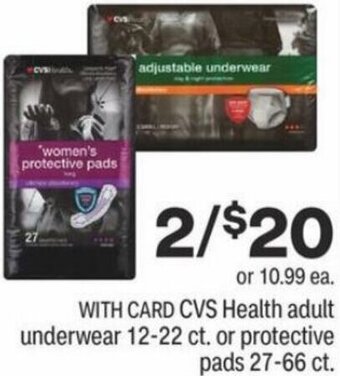 CVS CVS Health Adult Underwear Or Protective Pads offer
