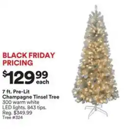 Michaels Pre-Lit Champagne Tinsel Tree offer