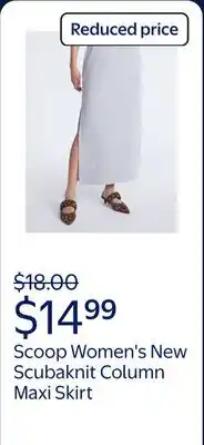 Walmart Scoop Women's and Women's Plus New Scubaknit Column Maxi Skirt offer