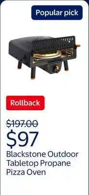 Walmart Blackstone Outdoor Tabletop Propane Pizza Oven with 13 Rotating Pizza Stone offer