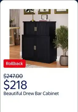 Walmart Beautiful Drew Bar Cabinet by Drew Barrymore, Black Finish offer