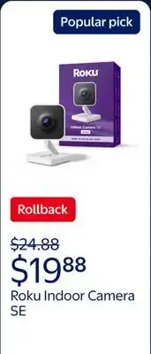 Walmart Roku Indoor Camera SE - Home Security - 1-Pack - Wired Security Camera with 1080p HD & Wi-Fi 6 offer